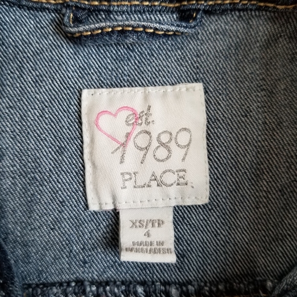 1989 Place Girl's Blue Jeans Jacket, SIZE XS/TP 4. - Picture 6 of 13